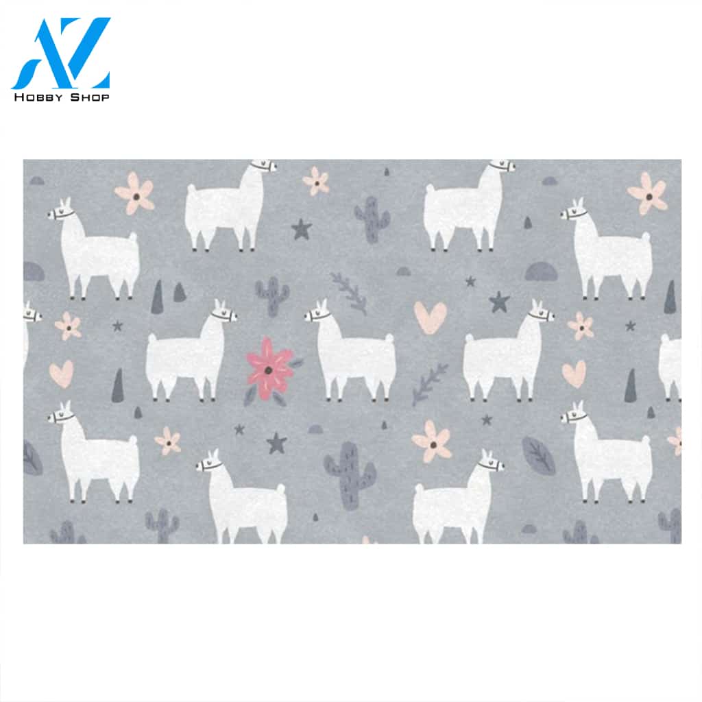 Llama Pattern Print Doormat Welcome Mat House Warming Gift Home Decor Funny Doormat Gift Idea