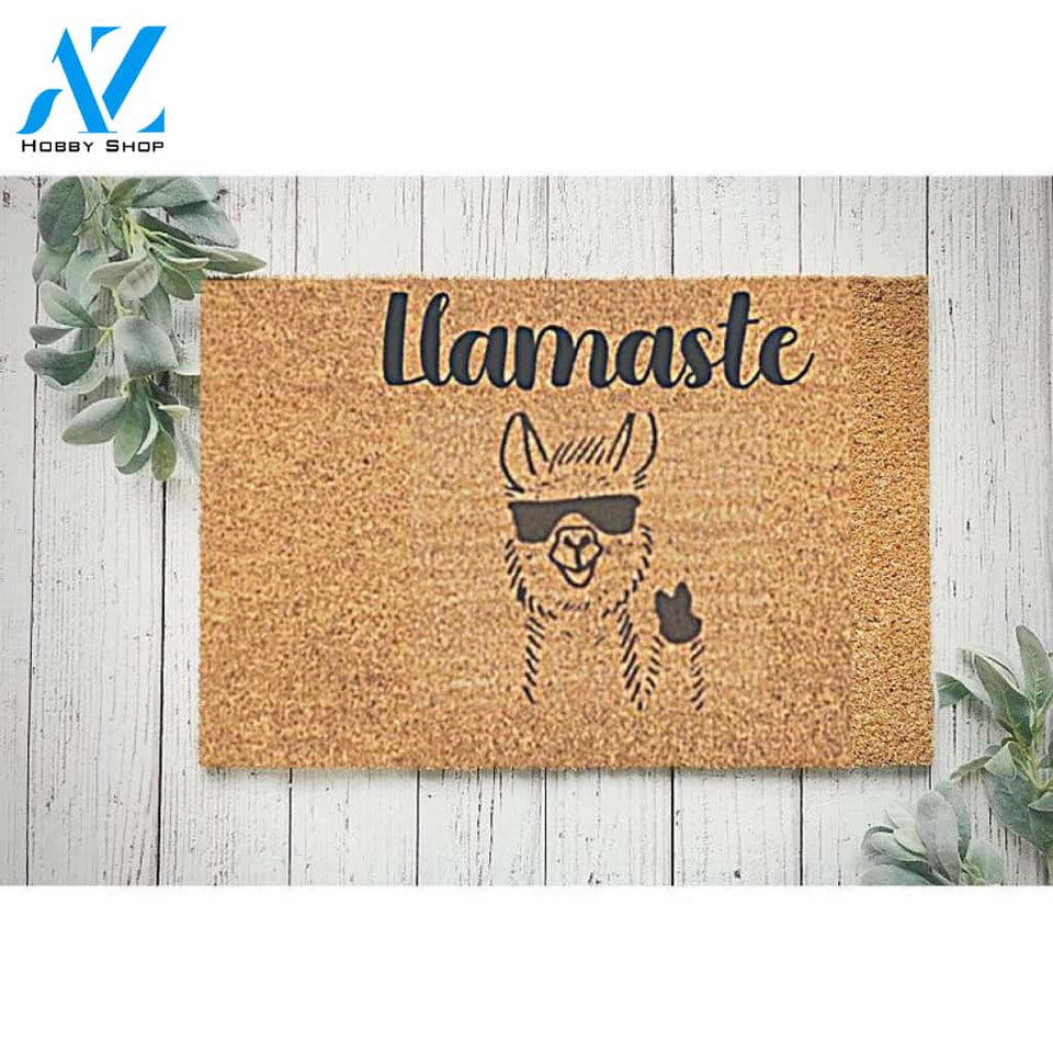 Llama Say Hi Funny Indoor and Outdoor Doormat Warm House Gift Welcome Mat Gift for Friend Family