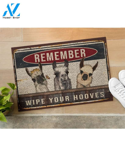 Llama Wipe Your Hooves Vintage Funny Indoor And Outdoor Doormat Warm House Gift Welcome Mat Birthday Gift For Llama Lovers Farm Farmer