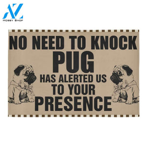 ln pug no knock doormat | WELCOME MAT | HOUSE WARMING GIFT