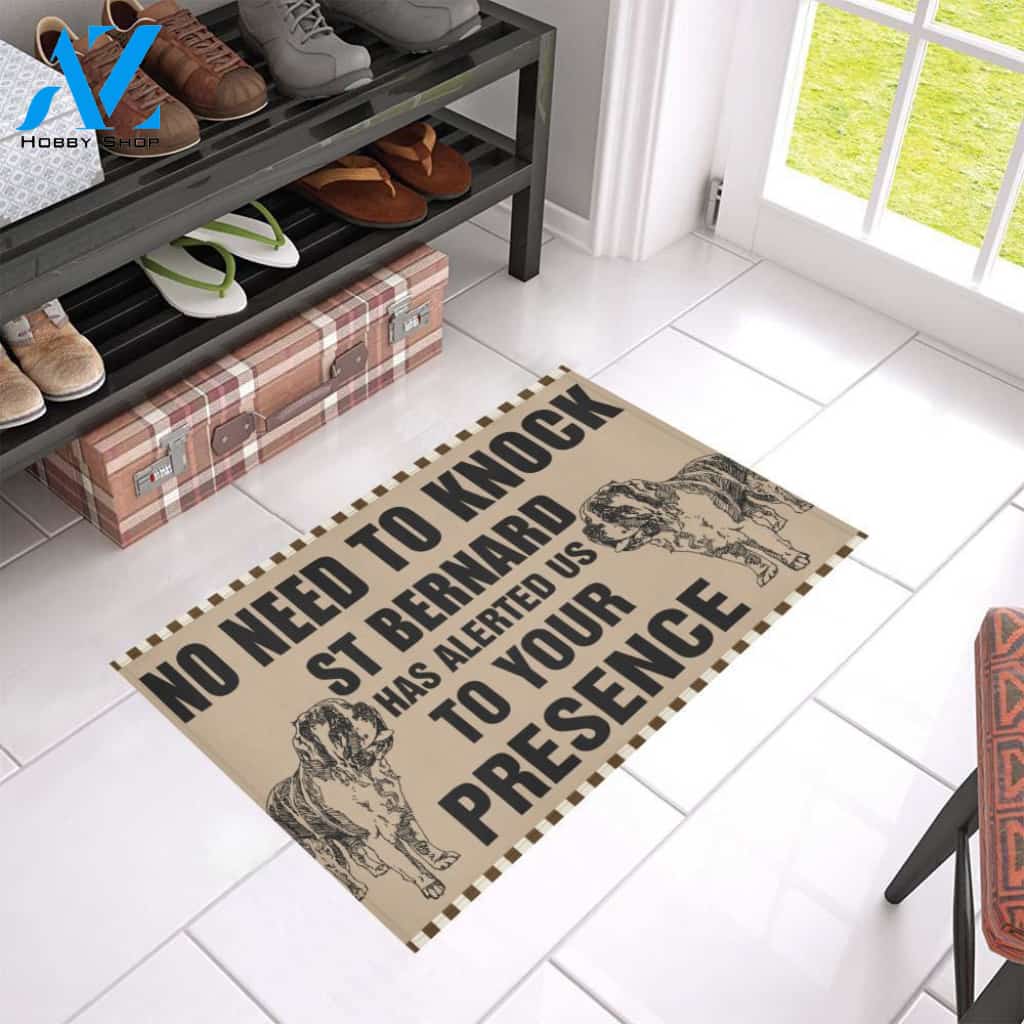 ln ST Bernard knock doormat | WELCOME MAT | HOUSE WARMING GIFT