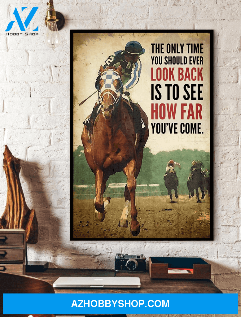 Look Back How Far Canvas | Polo Horse Hockey Canvas Wall Art, Wall Decor Visual Art