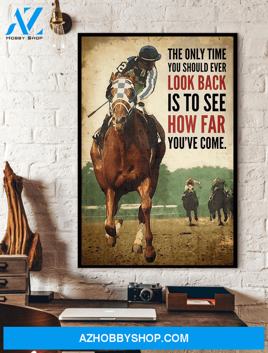Look Back How Far Canvas | Polo Horse Hockey Canvas Wall Art, Wall Decor Visual Art