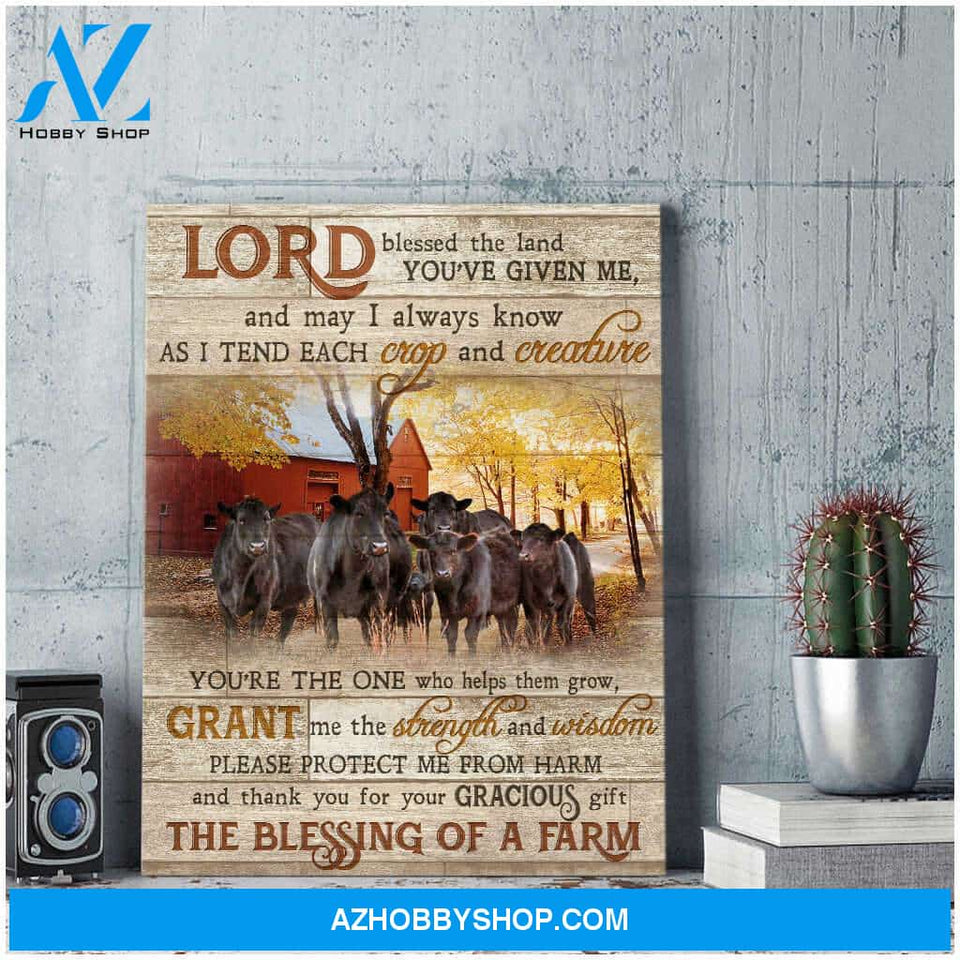 Lord Blessed The Land Farm Angus Cows Canvas Wall Art Decor