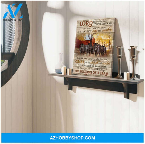 Lord Blessed The Land Farm Angus Cows Canvas Wall Art Decor