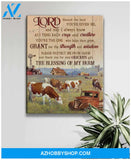 Lord Blessed The Land Farm Hereford Cows Canvas Wall Art Farmhouse Decor