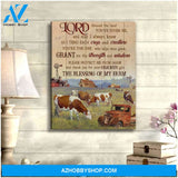 Lord Blessed The Land Farm Hereford Cows Canvas Wall Art Farmhouse Decor
