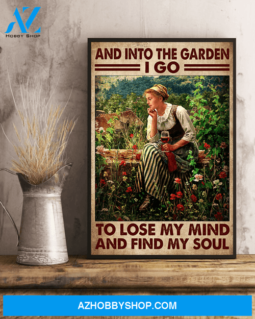 Into The Garden Canvas Wall Art | Lose My Mind And Find My Soul Canvas | Beautiful Girl With Flowers Canvas