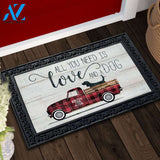 Love and a Dog Truck Doormat - 18" x 30"
