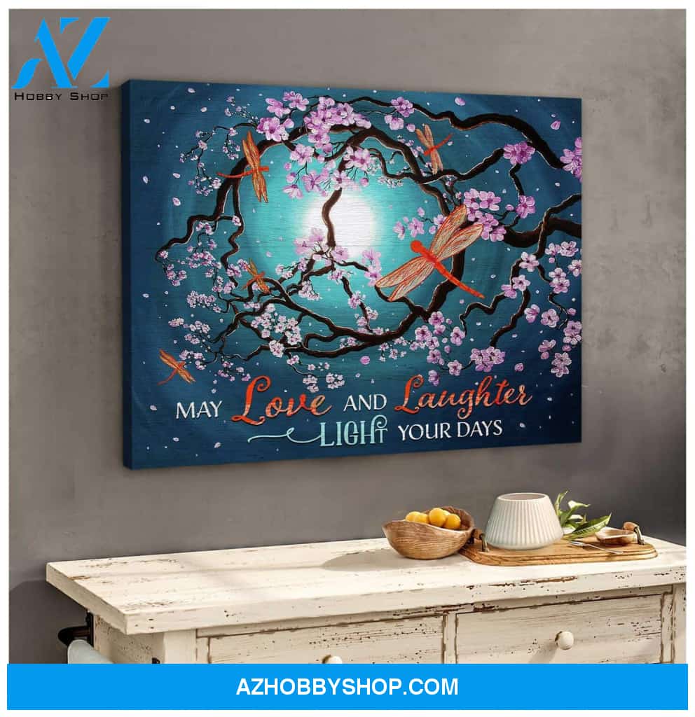 Love And Laughter Dragonfly Canvas Wall Art