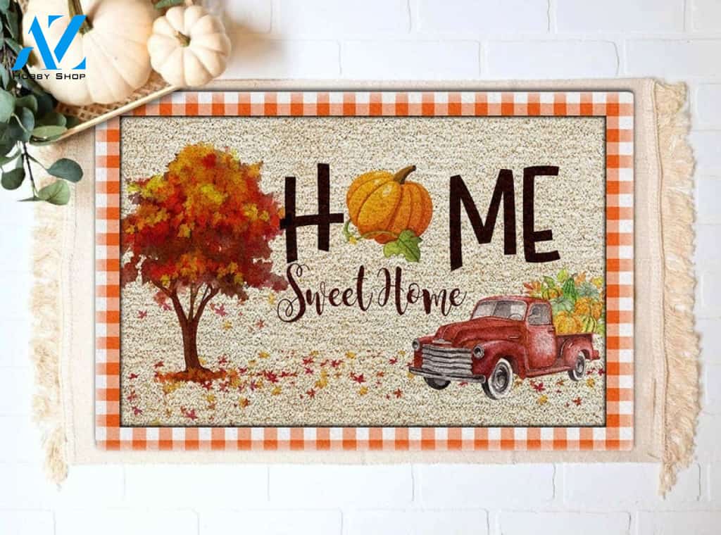 Love Autumn Home Sweet Home Doormat Welcome Mat Housewarming Gift Home Decor Funny Doormat Gift For Friend Happy Autumn Gift Idea