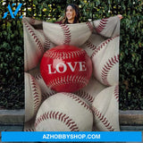 Love Baseball Fleece Blanket Gift For Baseball Lovers Gift For Family Friend Birthday Gift Home Decor Bedding Couch Sofa Soft And Comfy Cozy