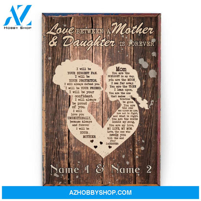 Love Between A Mother And Daughter is Forever , Family Custom Poster/Canvas, Gift For Family