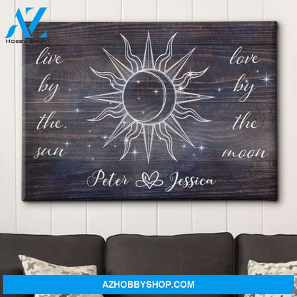 Love By The Moon - Personalized Custom Name Canvas
