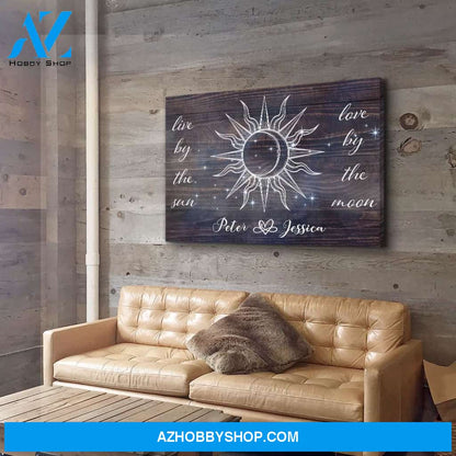 Love By The Moon - Personalized Custom Name Canvas