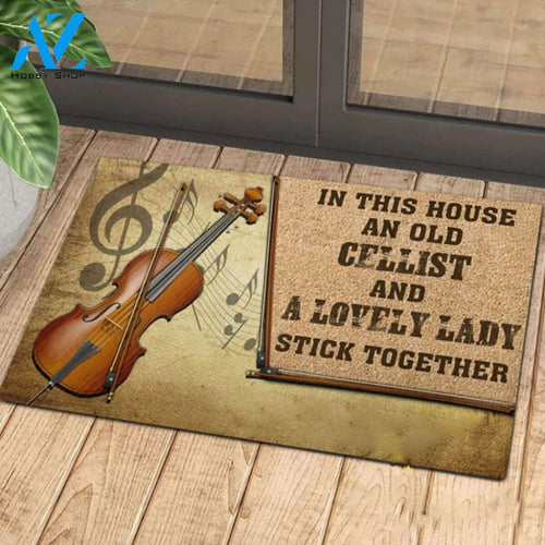 Love Cello Music Rubber Base Doormat Indoor And Outdoor Mat Entrance Rug Funny Home Decor Closing Gift Gift For Friend Idea