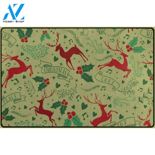 Personalized Name Family House Love Christmas Deer Music Note Area Rug Indoor And Outdoor Doormat Warm House Gift Welcome Mat Gift For Friend Family