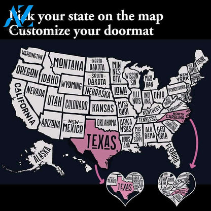 Love Custom Name and State On This Map doormat #DH