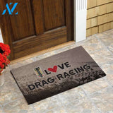 Love Drag Racing Guitar Housewarming Gift Family Welcome Mat Custom Funny Doormat 
