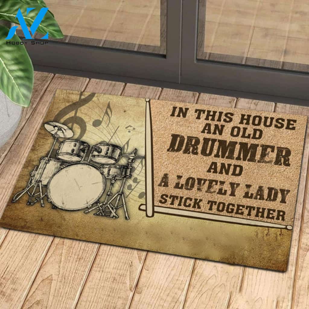 Love Drum Music Rubber Base Doormat Indoor And Outdoor Mat Entrance Rug Funny Home Decor Closing Gift Gift For Friend Family Gift Idea
