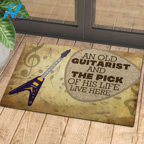 Love Electric Guitar Purple Music Rubber Base Doormat Indoor And Outdoor Mat Entrance Rug Funny Home Decor Closing Gift Gift For Friend Family Gift Idea