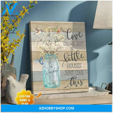 Love Grows Best Hummingbird Family Name Wall Art Canvas