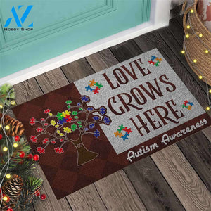 Love Grows Here - Autism Awareness Doormat