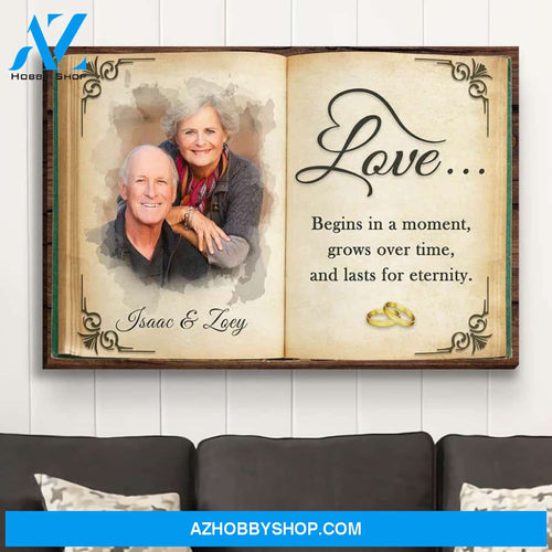 Love Grows Over Time - Personalized Custom Photo Canvas