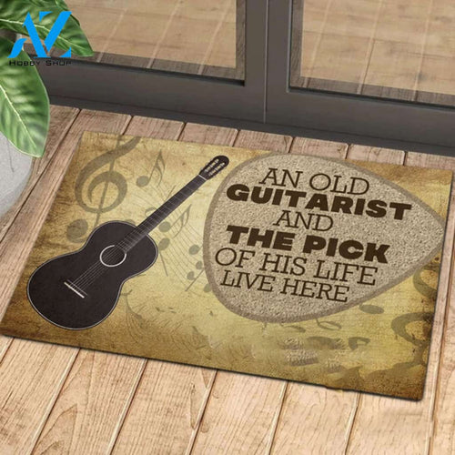 Love Guitar Acoustic Music Rubber Base Doormat Indoor And Outdoor Mat Entrance Rug Funny Home Decor Closing Gift Gift For Friend Family Gift Idea