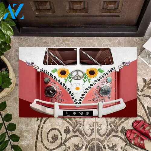 Love Hippie Doormat Welcome Mat Housewarming Gift Home Decor Funny Doormat Gift Idea For Friend Gift For Family Birthday Gift