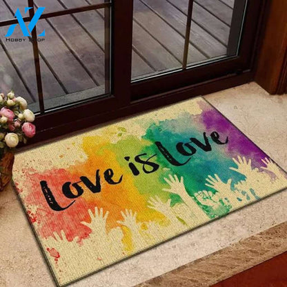 Love is Love Doormat, LGBT Rainbow Doormat, LGBT Doormat, LGBT Gay Pride Doormat, Equality Doormat, Rainbow Welcome Doormat, Front Door Mat