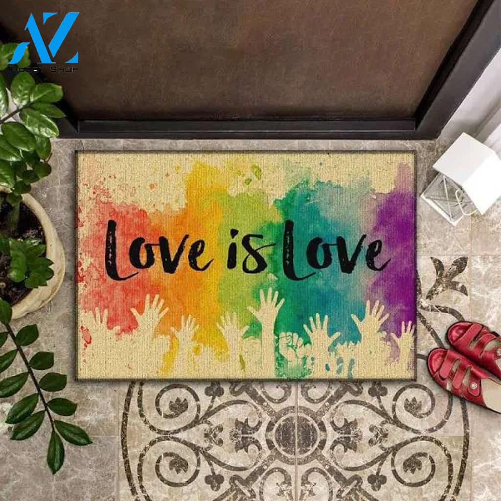 Love is Love Doormat, LGBT Rainbow Doormat, LGBT Doormat, LGBT Gay Pride Doormat, Equality Doormat, Rainbow Welcome Doormat, Front Door Mat