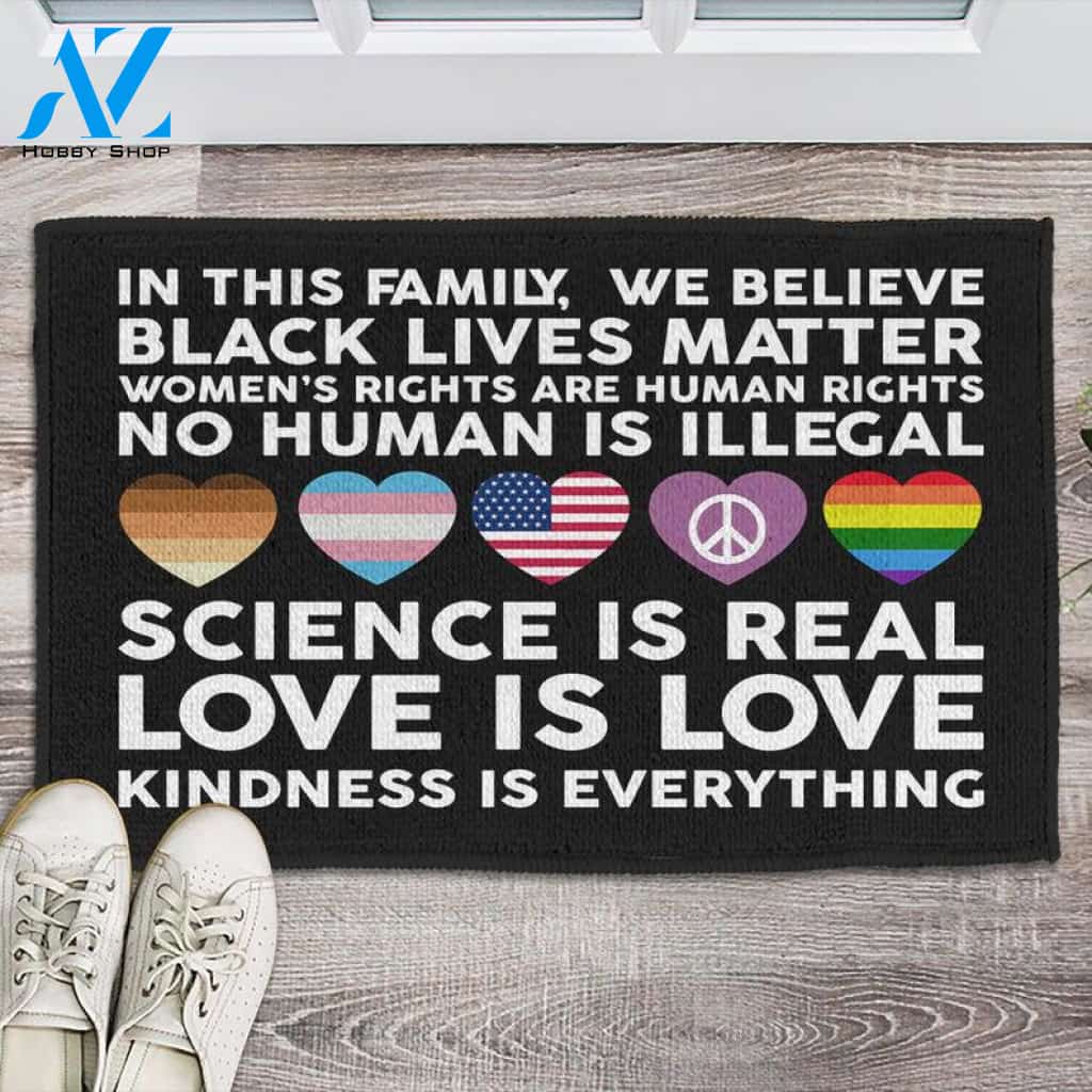 Love Is Love doormat, LGBT doormat, Pride Month decor, LGBT Pride Art, Custom doormat, Kindness doormat, Front door mat, Housewarming gift