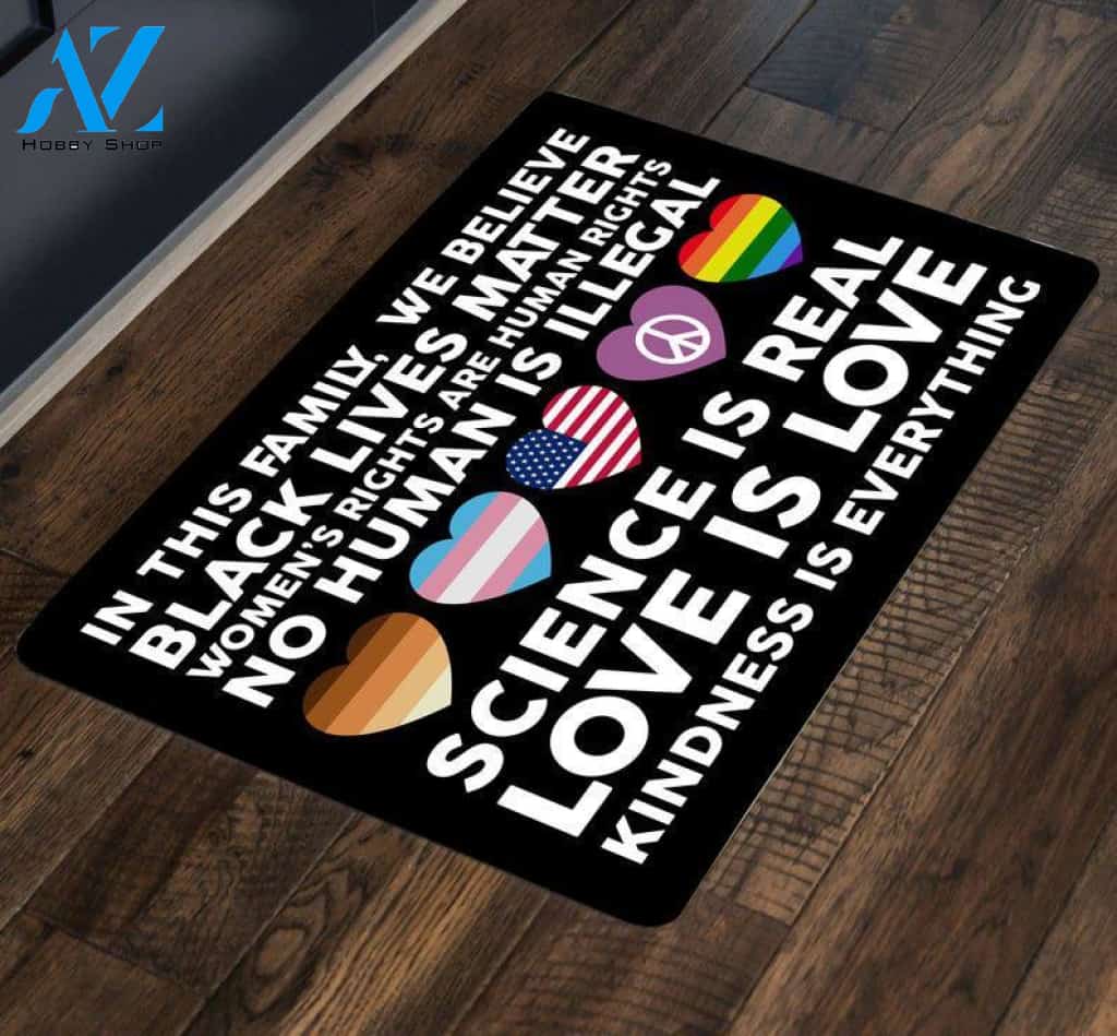 Love Is Love doormat, LGBT doormat, Pride Month decor, LGBT Pride Art, Custom doormat, Kindness doormat, Front door mat, Housewarming gift