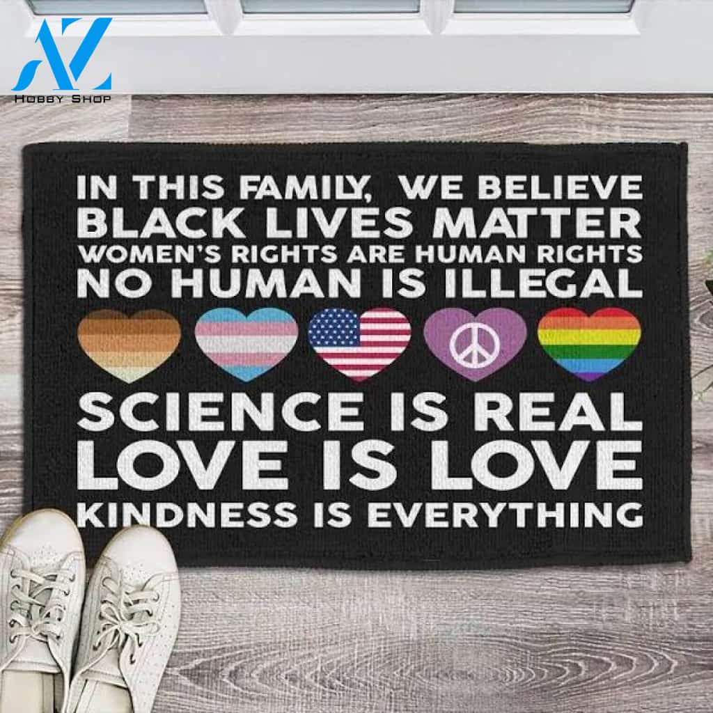 Love Is Love doormat, LGBT doormat, Pride Month decor, LGBT Pride Art, Custom doormat, Kindness doormat, Front door mat, Housewarming gift