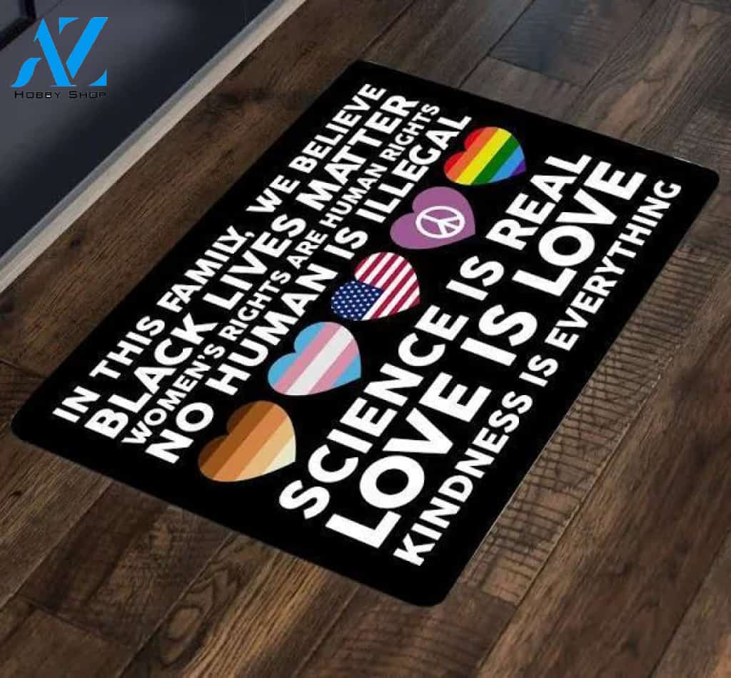 Love Is Love doormat, LGBT doormat, Pride Month decor, LGBT Pride Art, Custom doormat, Kindness doormat, Front door mat, Housewarming gift