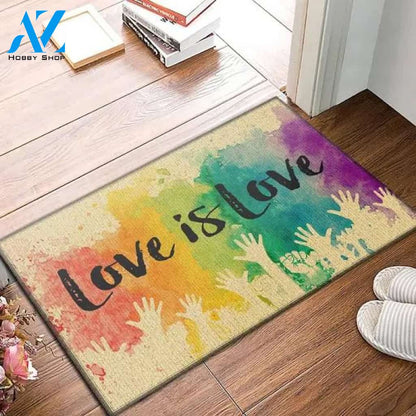 Love is Love Doormat, LGBT Rainbow Doormat, LGBT Doormat, LGBT Gay Pride Doormat, Equality Doormat, Rainbow Welcome Doormat, Front Door Mat