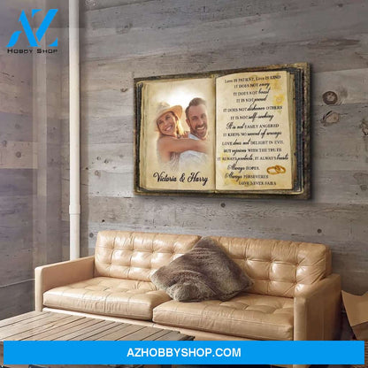 Love Is Patient - Personalized Custom Photo Canvas