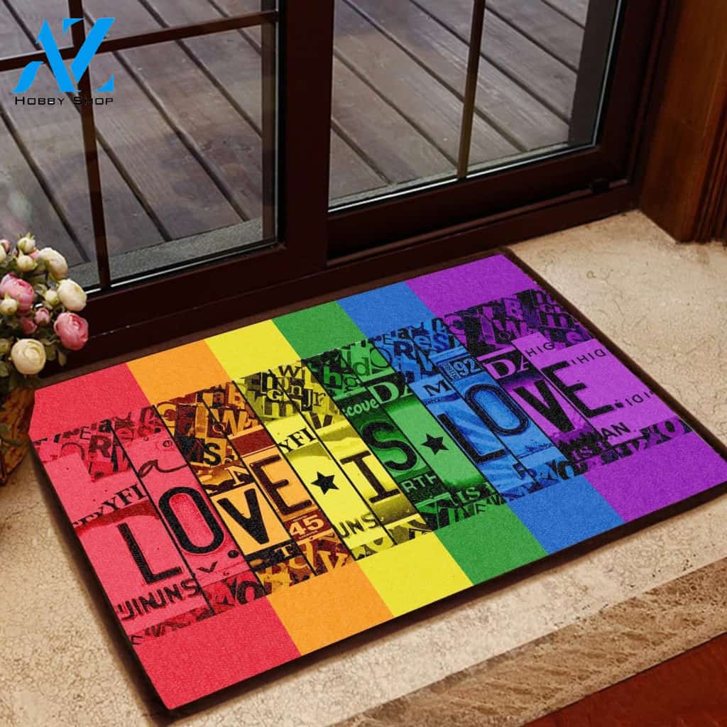 Love Is Love Rainbow LGBT Doormat Gift For Friend Family Birthday Gift Home Decor Warm House Gift Welcome Mat