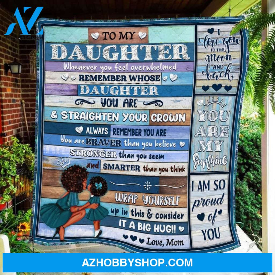 Love Letter From Mom To Daughter So Proud Of You Black Woman Gift Fleece Blanket