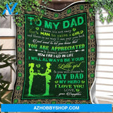 Love Letter To My Dad From Daughter Shamrock St Patricks Day Gift Fleece Blanket - Quilt Blanket