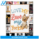 Love Me Love My Yorkle, Fleece Blanket.Gift For Dog Lover Family Home Decor Bedding Couch Sofa Soft and Comfy Cozy