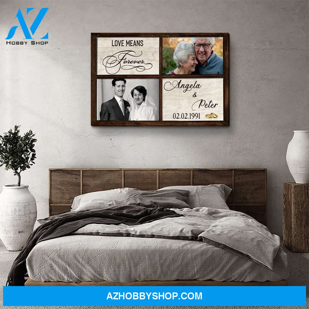 Love Means Forever - Personalized Custom Photo Canvas