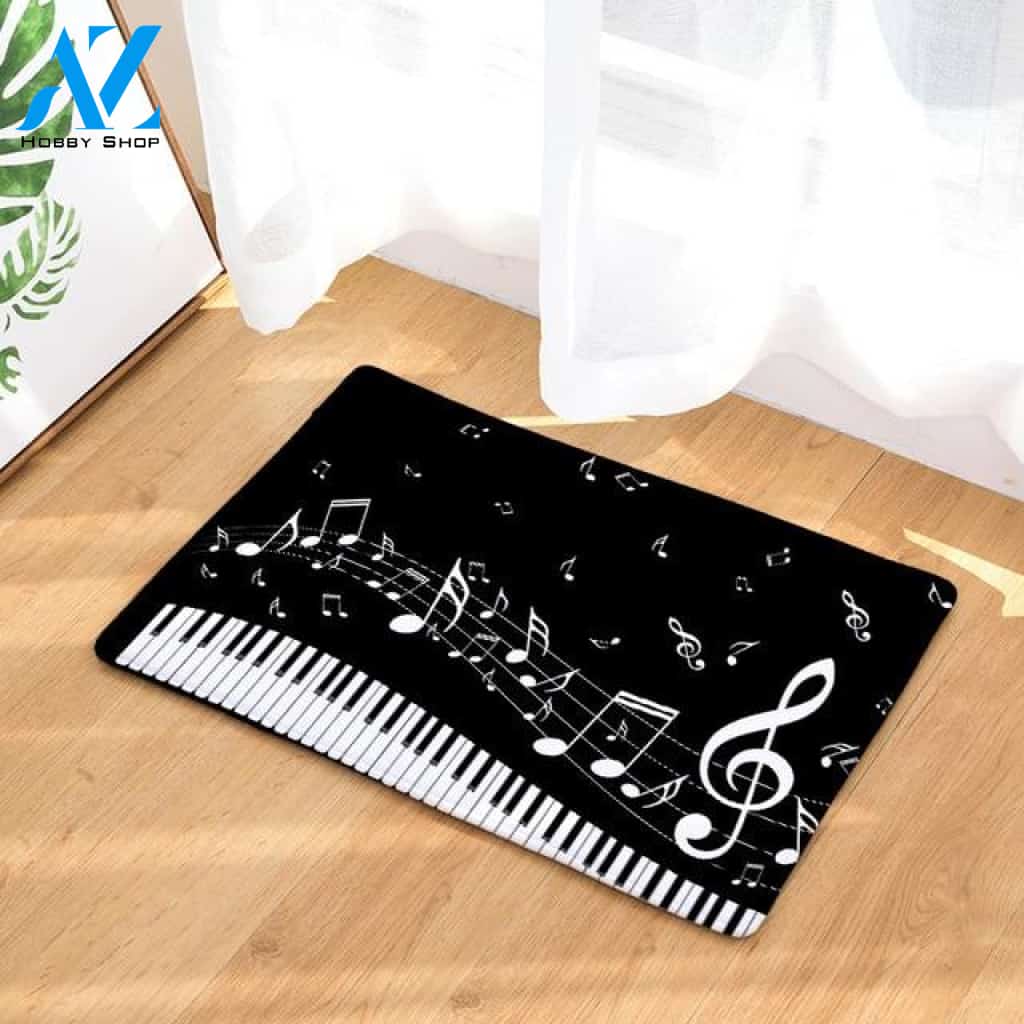 Love Music Piano Doormat Welcome Mat Housewarming Gift Home Decor Funny Doormat Gift Idea For Pianist Gift For Music Lovers