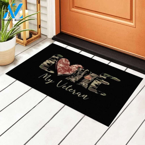 Love My Veteran Camo Indoor And Outdoor Doormat Warm House Gift Welcome Mat Gift For Veteran Gift For Friend Family