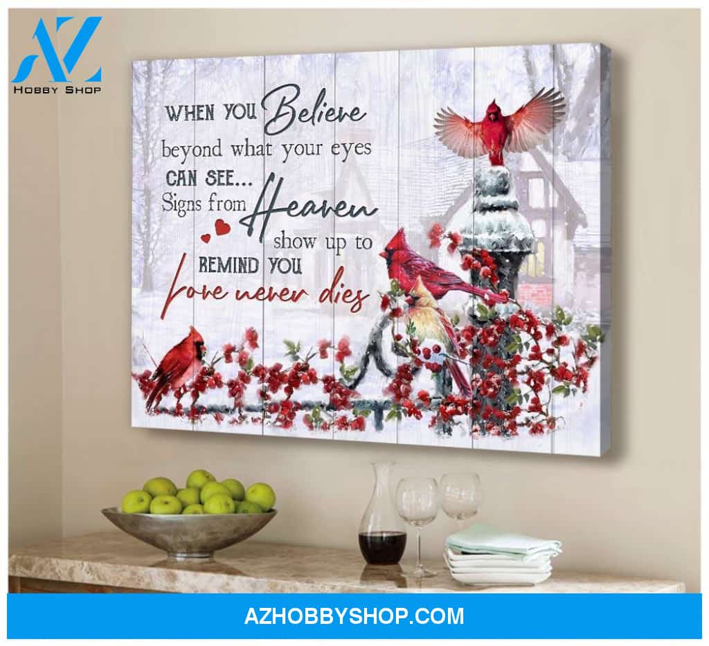 Love Never Dies Cardinal Wall Art Canvas