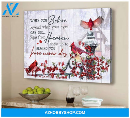 Love Never Dies Cardinal Wall Art Canvas