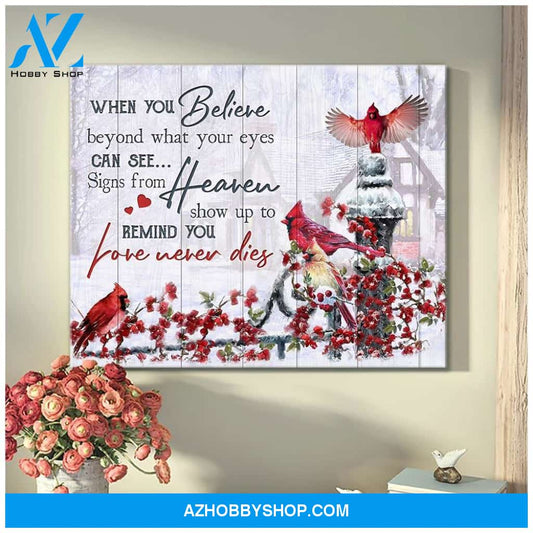Love Never Dies Cardinal Wall Art Canvas