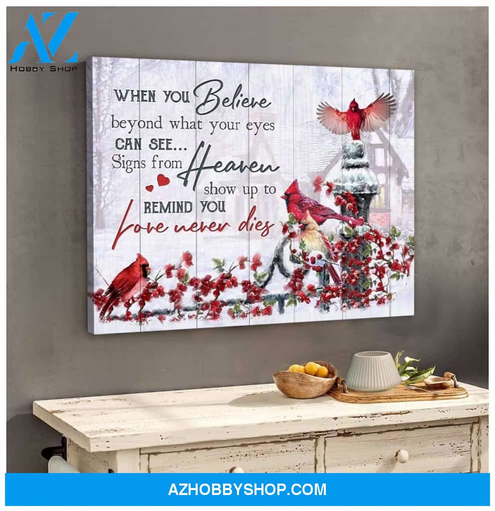 Love Never Dies Cardinal Wall Art Canvas