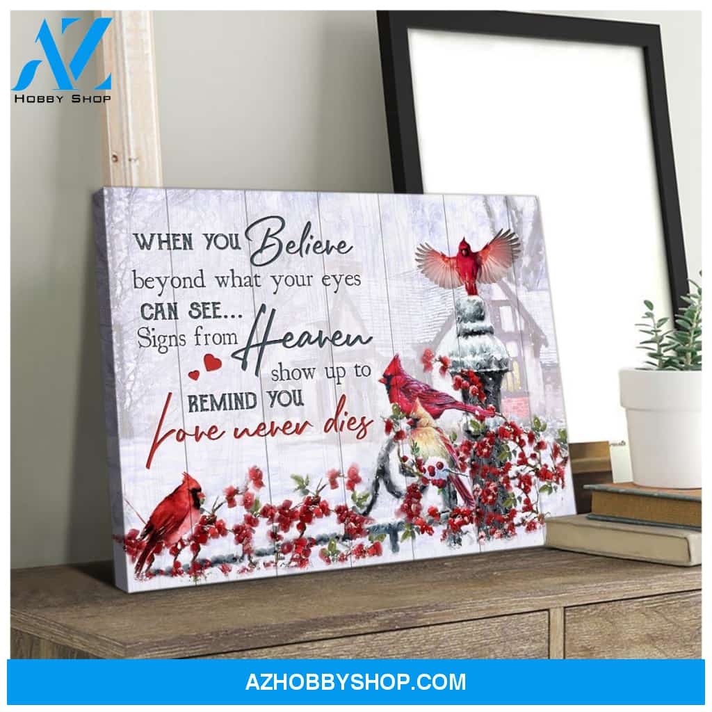 Love Never Dies Cardinal Wall Art Canvas